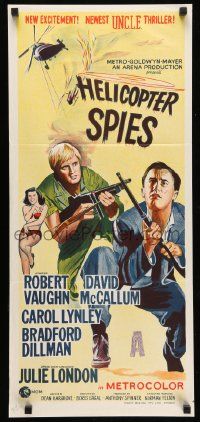 4r330 HELICOPTER SPIES Aust daybill '67 Robert Vaughn, David McCallum, The Man from U.N.C.L.E.!