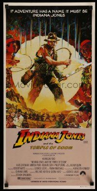 4r339 INDIANA JONES & THE TEMPLE OF DOOM Aust daybill '84 art of Harrison Ford by Mike Vaughan!