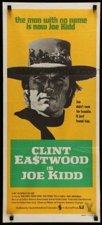 4r343 JOE KIDD Aust daybill '72 John Sturges, if you're looking for trouble, he's Clint Eastwood!