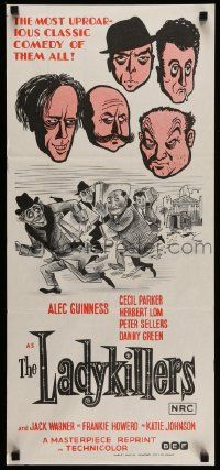 4r349 LADYKILLERS Aust daybill R72 cool art of guiding genius Alec Guinness, gangsters!