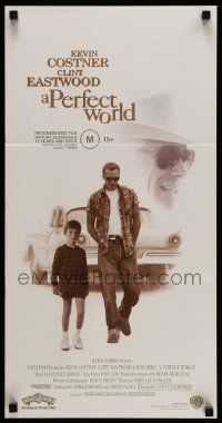 4r372 PERFECT WORLD Aust daybill '93 Clint Eastwood, Kevin Costner & T.J. Lowther!
