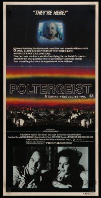 4r380 POLTERGEIST Aust daybill '82 Tobe Hooper horror classic, they're here, Heather O'Rourke!