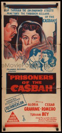 4r385 PRISONERS OF THE CASBAH Aust daybill '53 dazzling, desirable & deadly sexy Gloria Grahame!