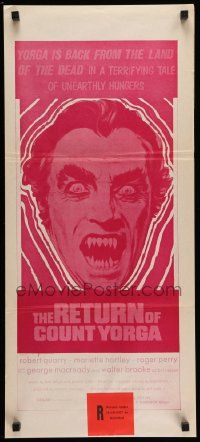4r393 RETURN OF COUNT YORGA Aust daybill 1970s Robert Quarry, AIP vampires, 2nd printing
