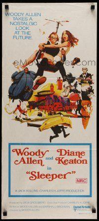 4r418 SLEEPER Aust daybill '74 Woody Allen, Diane Keaton, wacky futuristic sci-fi comedy!