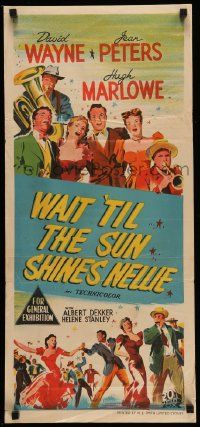 4r467 WAIT 'TIL THE SUN SHINES, NELLIE Aust daybill '52 David Wayne, Jean Peters, Hugh Marlowe!