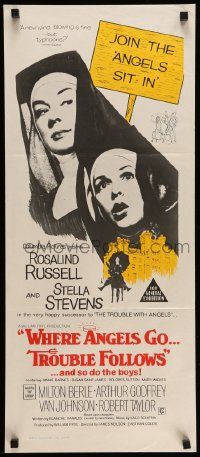 4r474 WHERE ANGELS GO TROUBLE FOLLOWS Aust daybill '68 nuns Rosalind Russell & Stella Stevens!