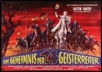 4r504 LOS DIABLOS DEL TERROR German 33x47 '65 Fernando Mendez, incredible different western artwork!
