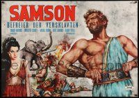 4r511 SAMSON German 33x47 '62 Brad Harris, Walter Reeves, sword & sandal artwork!