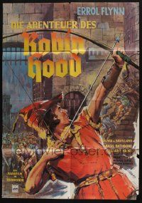 4r533 ADVENTURES OF ROBIN HOOD German R70s completely different art of Flynn as Robin Hood by Kede