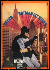 4r547 BATMAN German R70s DC Comics, great image of Adam West & Burt Ward, NYC skyline!