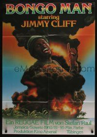 4r559 BONGO MAN German '81 Harlin art of reggae singer Jimmy Cliff performing & burning building!