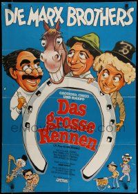 4r577 DAY AT THE RACES German R82 great different cartoon art of the Marx Brothers, horse racing!