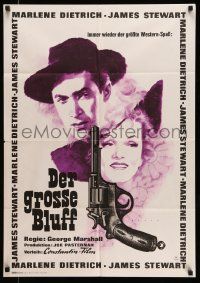 4r583 DESTRY RIDES AGAIN German R64 different art of James Stewart & Marlene Dietrich with gun!
