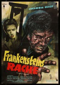 4r687 REVENGE OF FRANKENSTEIN German '58 Peter Cushing, cool monster art by Rolf Goetze!