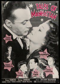 4r719 TALES OF MANHATTAN German R80s romantic close up of Rita Hayworth & Charles Boyer!