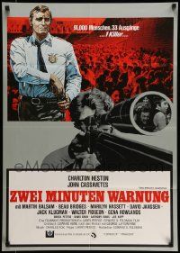 4r734 TWO MINUTE WARNING German '77 Charlton Heston, Cassavetes, Beau Bridges in sniper's scope!