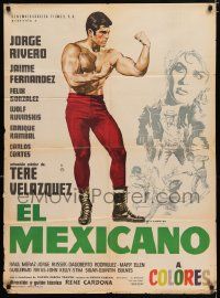 4r058 EL MEXICANO Mexican poster '66 Rene Cardona's cowboy western, Jorge Rivero, Jaime Fernandez