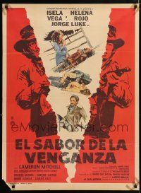4r067 EYE FOR AN EYE Mexican poster '72 El sabor de la venganza, cool spaghetti western art!