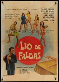 4r091 LIO DE FALDAS Mexican poster '69 Julian Soler, Joaquin Cordero, Lorena Velazquez, Lupita!