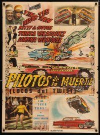 4r101 PILOTOS DE LA MUERTE Mexican poster '62 Chano Urueta, German 'Tin-Tan' Valdes, Martinez!