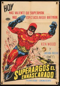4r109 SUPERARGO VS. DIABOLICUS Colombian poster '66 cool art of masked hero by Cima!