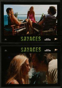 4r916 SAVAGES 8 French LCs '12 cool portraits of top cast, drug thriller directed by Oliver Stone
