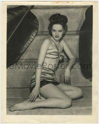 4s021 ALEXIS SMITH deluxe 11x14 still '40s full-length sexy young portrait wearing swimsuit!