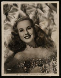 4s249 DEANNA DURBIN 11x14.25 still '45 pretty smiling portrait after completing Because of Him!