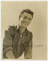 4s191 ROBERT TAYLOR deluxe 10x13 still '30s great youthful smiling close up with sleeves rolled up!
