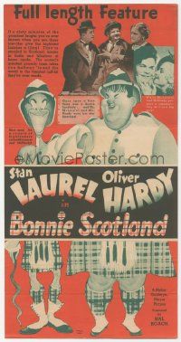 4s307 BONNIE SCOTLAND herald '35 wonderful art of Stan Laurel & Oliver Hardy by Al Hirschfeld!