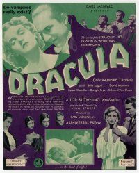 4s347 DRACULA herald '31 Tod Browning, Bela Lugosi, do vampires really exist, great images!