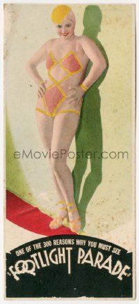 4s361 FOOTLIGHT PARADE herald '33 wonderful different image of showgirl in skimpy pink outfit!
