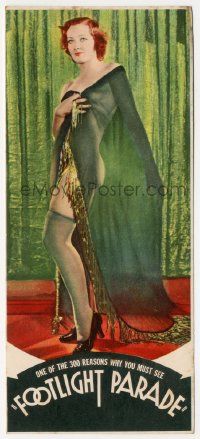 4s360 FOOTLIGHT PARADE herald '33 wonderful different image of sexy naked showgirl w/sheer cape!