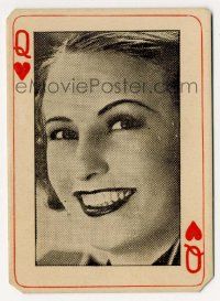 4s370 GAMBLING LADY herald '34 great portrait of Barbara Stanwyck on queen of hearts playing card!