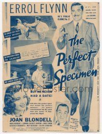 4s451 PERFECT SPECIMEN herald '37 Joan Blondell has a date with Public Eligible No. 1 Errol Flynn!