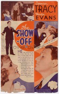 4s488 SHOW-OFF herald '34 Spencer Tracy & pretty Madge Evans, Laurel & Hardy short advertised!