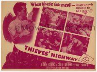 4s513 THIEVES' HIGHWAY herald '49 trucker Richard Conte & sexy Valentina Cortese, Jules Dassin