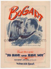 4s519 TO HAVE & HAVE NOT herald '44 best c/u of Humphrey Bogart about to kiss sexy Lauren Bacall!