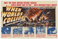 4s538 WHEN WORLDS COLLIDE herald '51 George Pal classic doomsday thriller, planets destroy Earth!
