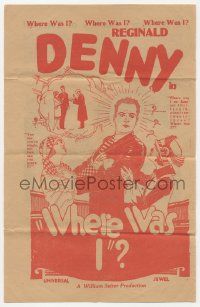 4s539 WHERE WAS I herald '25 Reginald Denny in a bachelor's comedy of terrors, great artwork!