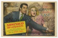 4s562 ARSENIC & OLD LACE Spanish herald '47 great c/u of Cary Grant & Priscilla Lane, Frank Capra