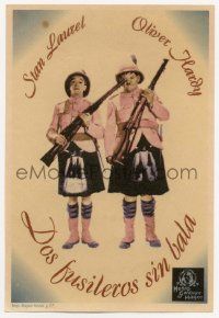4s571 BONNIE SCOTLAND Spanish herald '35 Stan Laurel & Oliver Hardy with kilts & rifles!
