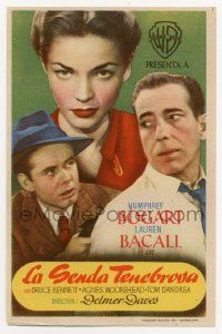 4s594 DARK PASSAGE Spanish herald '49 different image of Humphrey Bogart & sexy Lauren Bacall!