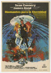 4s598 DIAMONDS ARE FOREVER Spanish herald '71 art of Sean Connery as James Bond by Robert McGinnis!