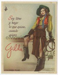 4s618 GILDA Spanish herald '46 sexy Rita Hayworth full-length in cowgirl outfit, different!