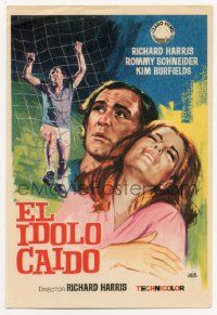 4s624 HERO Spanish herald '72 Jano art of soccer/football star Richard Harris & Romy Schneider!
