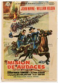 4s630 HORSE SOLDIERS Spanish herald '59 different art of John Wayne & William Holden, John Ford
