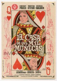 4s632 HOUSE OF 1000 DOLLS Spanish herald '67 Vincent Price, Martha Hyer, Jano queen of hearts art!