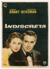 4s639 INDISCREET Spanish herald '58 different Mac art of Cary Grant & Ingrid Bergman, Stanley Donen
